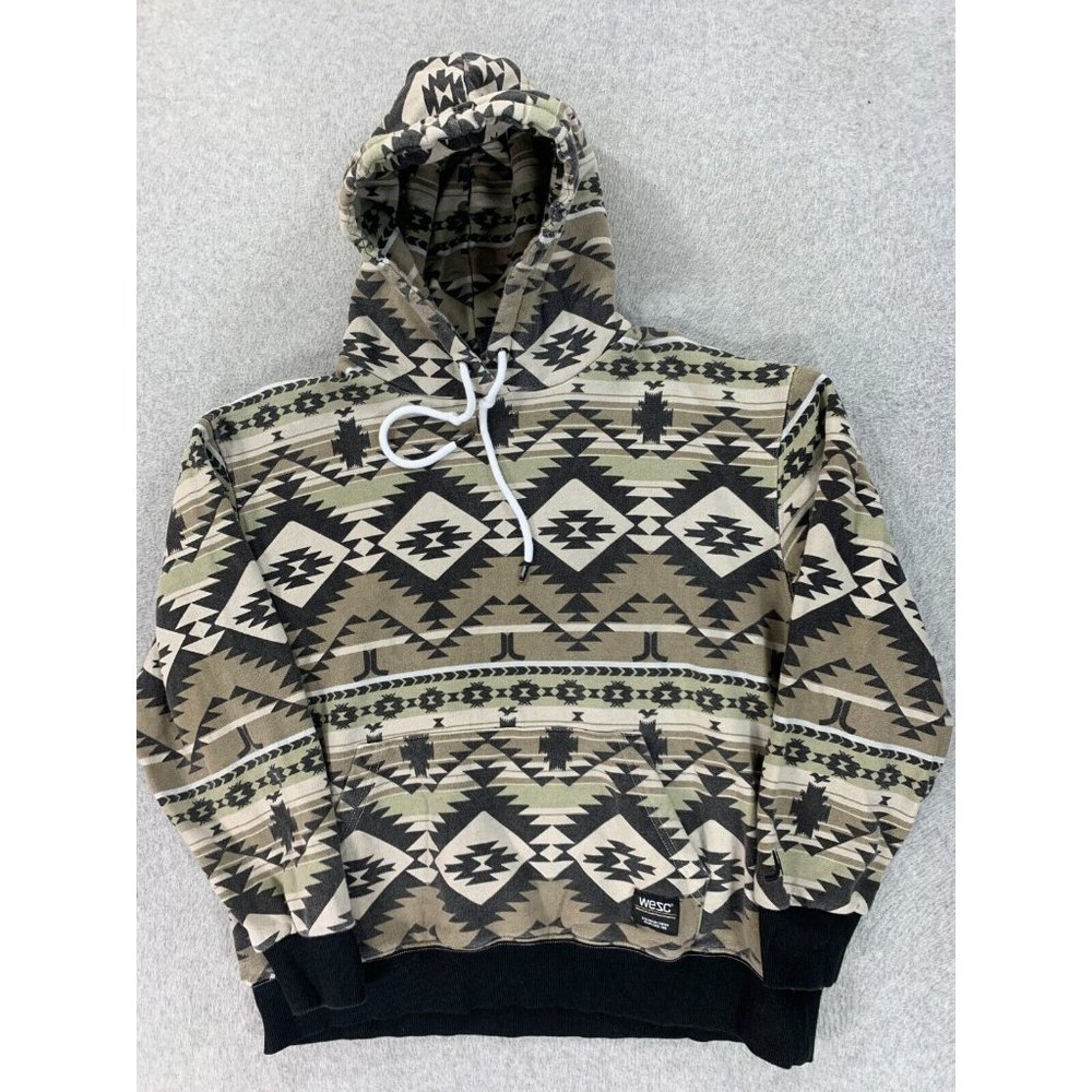 Wesc‎ Camouflage Distressed Hoodie Sweatshirt (Women's Large) Greens